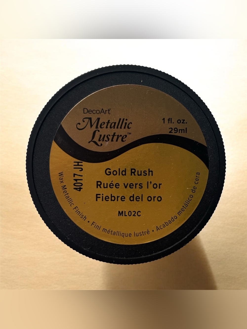 NWOT DecoArt Metallic Lustre Wax Finish – Gold Rush (1 oz / 29ml)